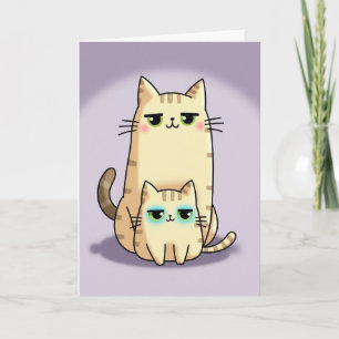 Tarjeta de Amigos Felinos Rayados