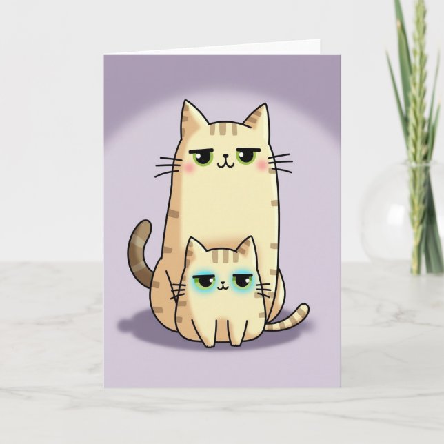 Tarjeta de Amigos Felinos Rayados (Anverso)