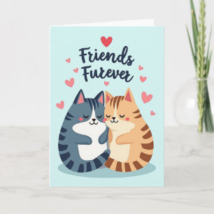 Tarjeta de Amigos Gatos Lindos para Siempre