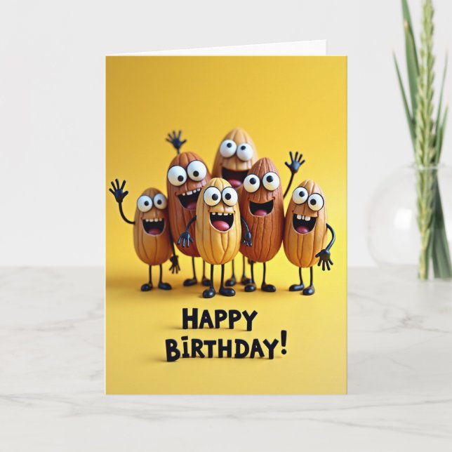 Tarjeta de amigos nueces alegres (Anverso)