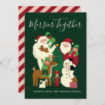 Tarjeta de amigos y de Santa Claus<br><div class="desc">Diversión y carta dulce por un año desafiante. Con Santa y sus elfos,  muñeco de nieve,  petardos,  renos,  yeti,  hombres de pan de jengibre y conejo.</div>