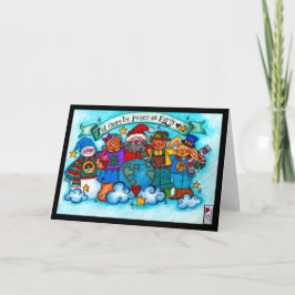 Tarjeta de amigos y de Santa Claus por la Paz en l