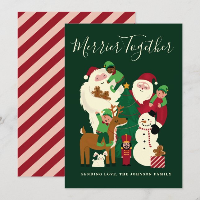 Tarjeta de amigos y Santa Claus (Anverso / Reverso)