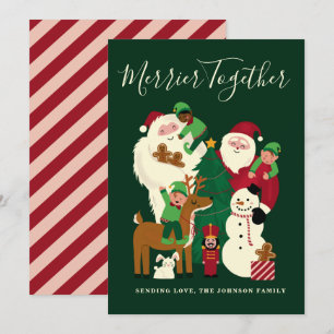Tarjeta de amigos y Santa Claus