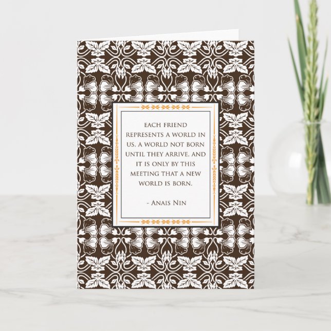 Tarjeta de amistad Anais Nin (Anverso)