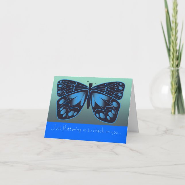 Tarjeta de amistad con mariposa estilizada (Anverso)