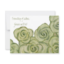 Tarjeta de amistad con rosa - obra de arte dibujad