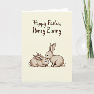 Tarjeta de amistad de conejitos cariñosos