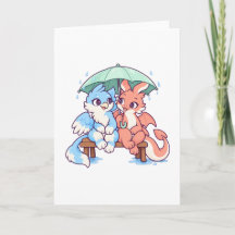 Tarjeta de amistad de paraguas compartido de Wisp
