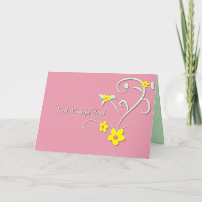 Tarjeta de amistad floral (Anverso)