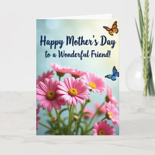 Tarjeta de amistad floral a rayas (Anverso)