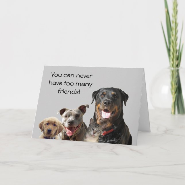 Tarjeta de amistad para Mascotas Adorables (Anverso)