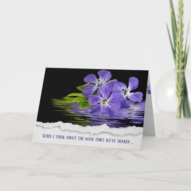 Tarjeta de amistad Purple Myrtle Flower (Anverso)