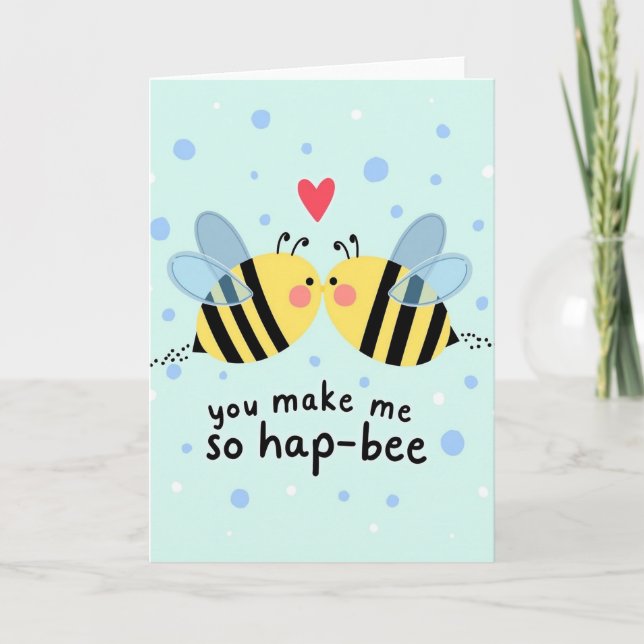 Tarjeta de Amor Abeja Feliz (Anverso)