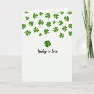 Tarjeta de Amor Afortunado de Trébol Verde