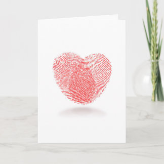 Tarjeta de amor al corazón de huellas digitales