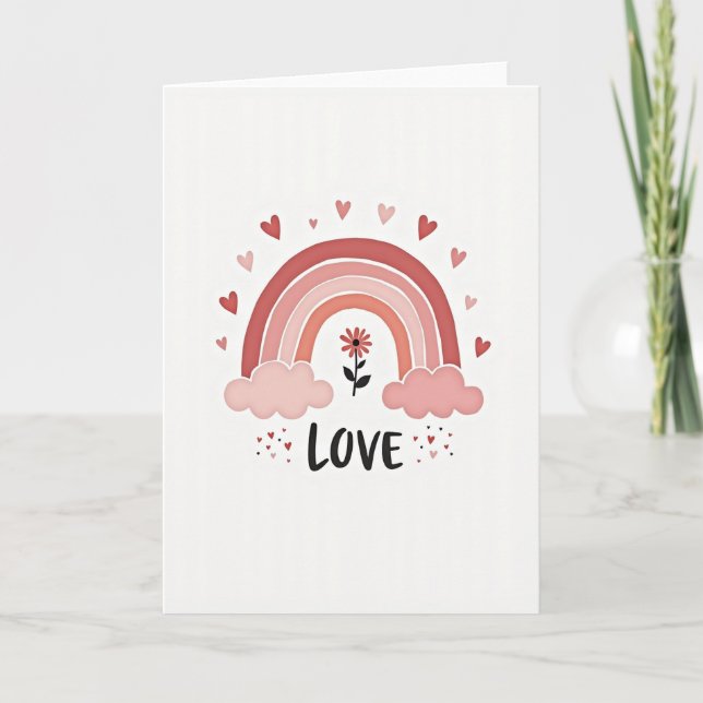 Tarjeta de amor arcoíris del día de San Valentín (Anverso)