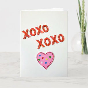 Tarjeta de amor artesanal Xoxo