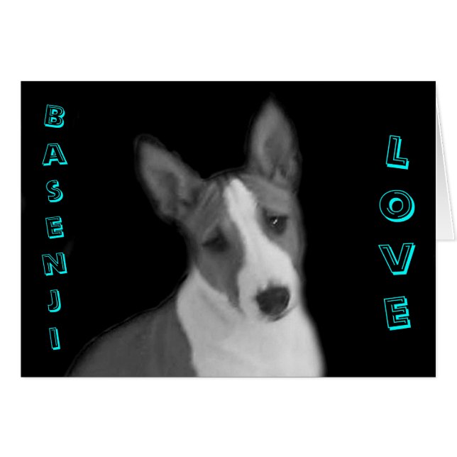 Tarjeta de amor Basenji (Anverso (Horizontal))