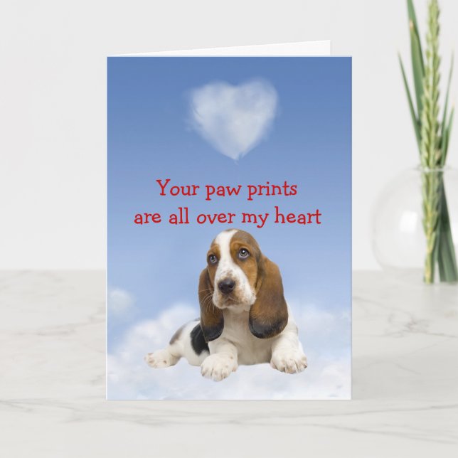 Tarjeta de amor Basset Hound Puppy (Anverso)