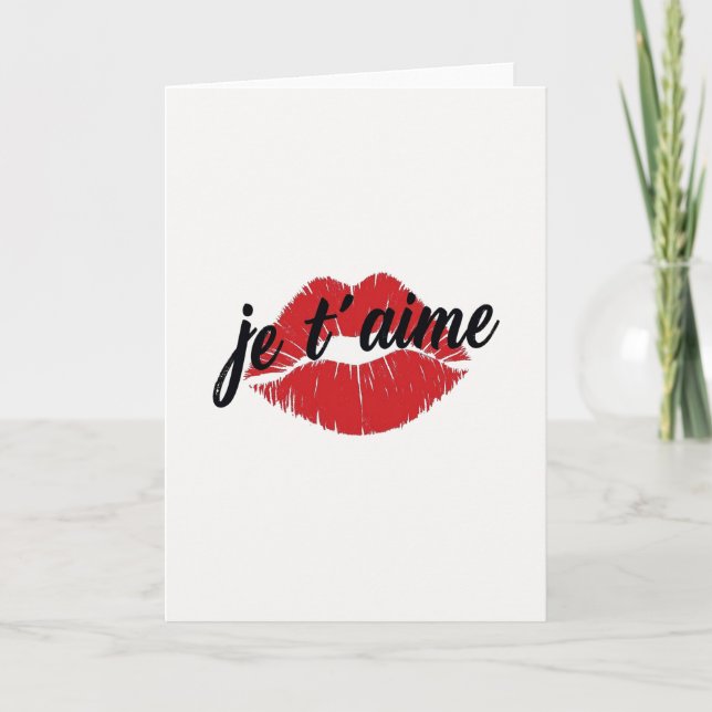 Tarjeta de Amor Besito Je Taime (Anverso)