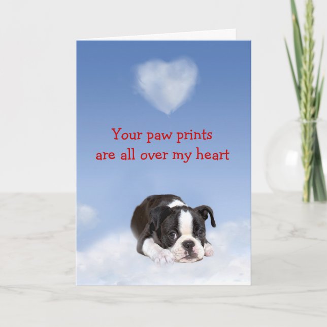 Tarjeta de amor Boston Terrible Puppy (Anverso)
