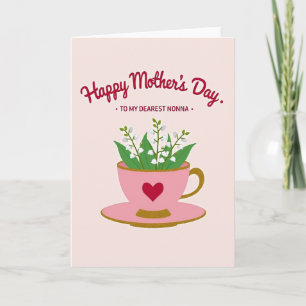 Tarjeta de amor Chevron en taza de té