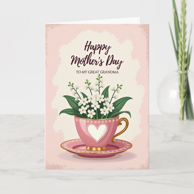Tarjeta de Amor Chevron Tea Bouquet (Anverso)