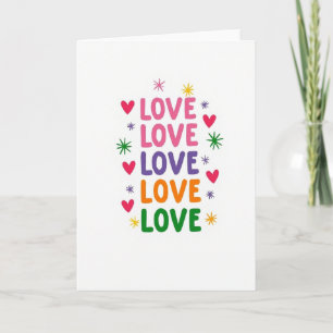 Tarjeta de amor colorida simple