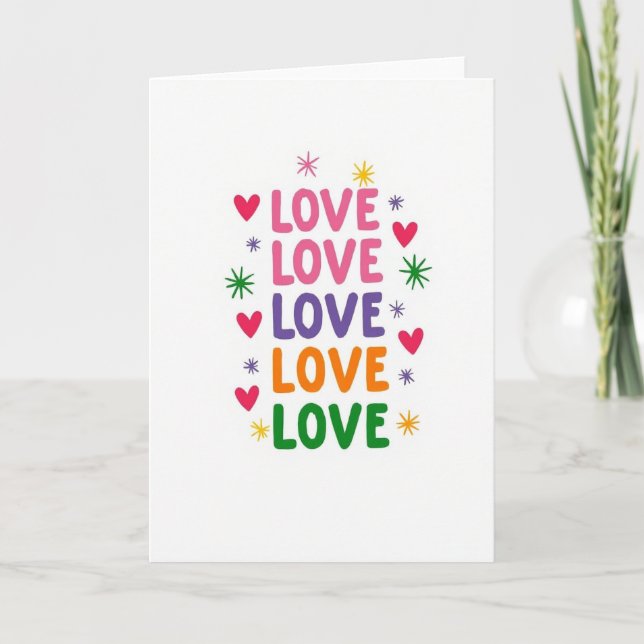 Tarjeta de amor colorida simple (Anverso)