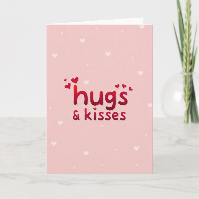 Tarjeta de Amor con Abrazos y Besos (Anverso)