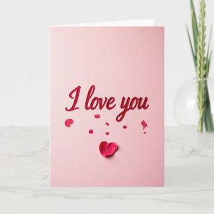 Tarjeta de Amor con Brillo Rosa