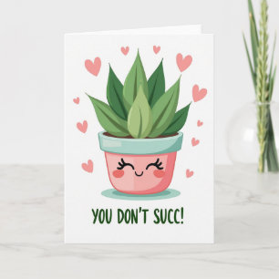 Tarjeta de amor con broma divertida de suculenta