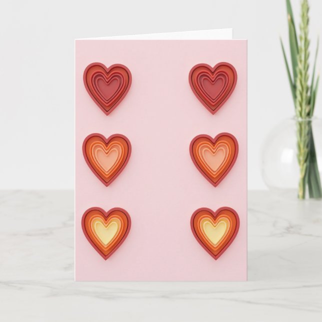 Tarjeta de amor con corazón anidado (Anverso)