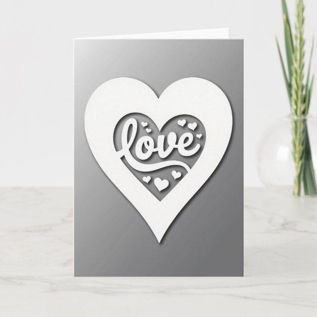 Tarjeta de amor con corazón blanco (Anverso)