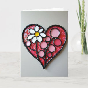 Tarjeta de amor con corazón de Daisy dulce