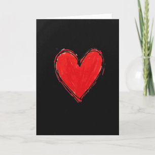 Tarjeta de amor con corazón dibujado simple