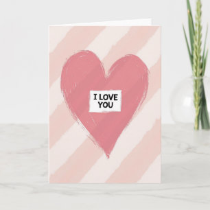 Tarjeta de amor con corazón pintado con pinceladas