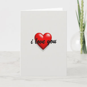 Tarjeta de amor con corazón rojo en 3D