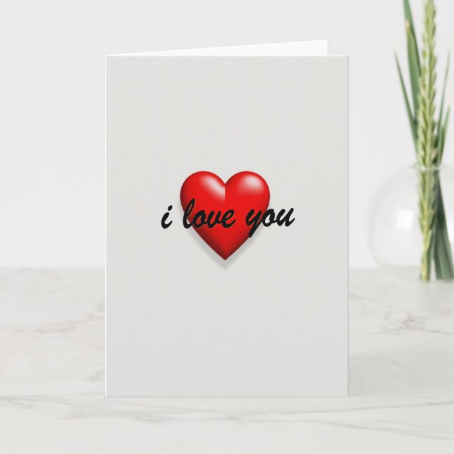 Tarjeta de amor con corazón rojo en 3D (Anverso)