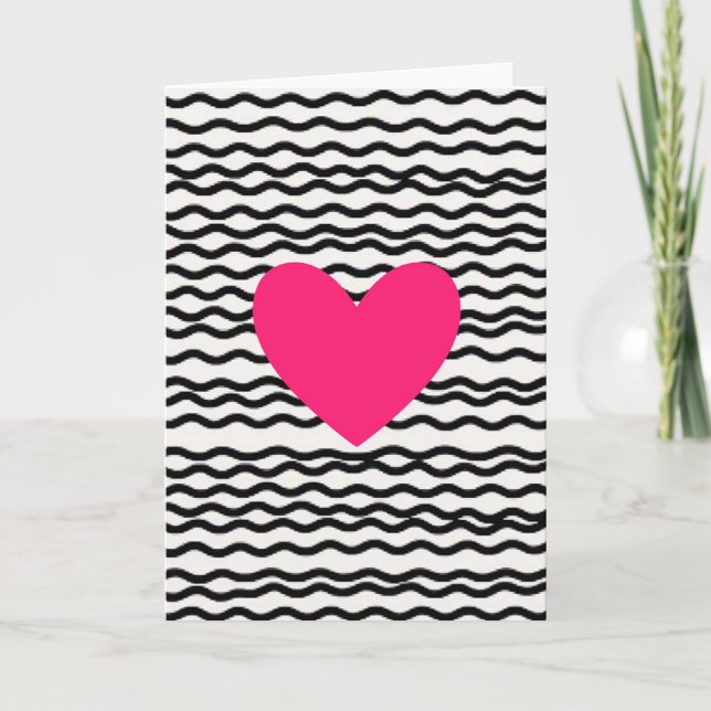 Tarjeta de amor con corazón rosa (Anverso)