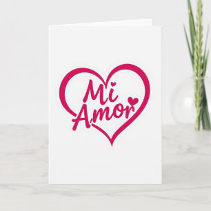 Tarjeta de amor con corazón rosa Mi Amor