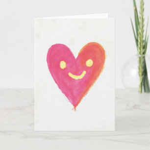 Tarjeta de amor con corazón sonriente