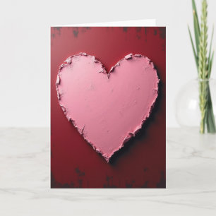 Tarjeta de amor con corazón texturizado rosa