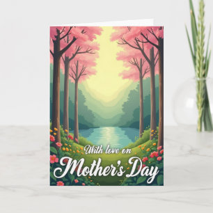 Tarjeta de amor con dosel floral
