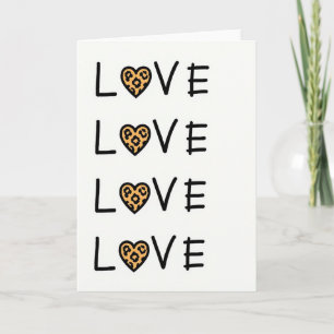 Tarjeta de amor con estampado de leopardo
