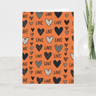 Tarjeta de amor con garabatos sinceros