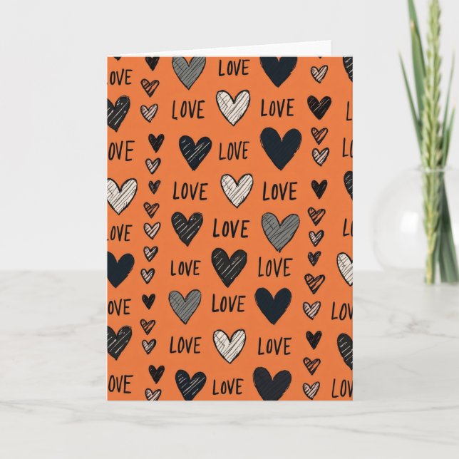 Tarjeta de amor con garabatos sinceros (Anverso)