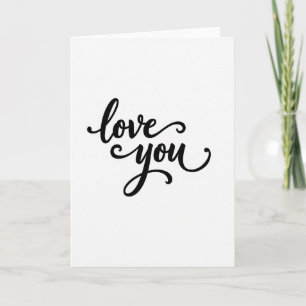 Tarjeta de amor con letra minimalista y suave