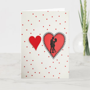 Tarjeta de amor con lunares para San Valentín